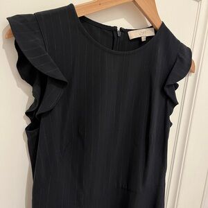 LOFT Midnight Ruffle Sleeve Dress